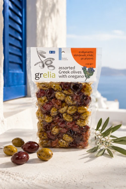 Mieszanka oliwek z pestką i oregano Grelia 250 g