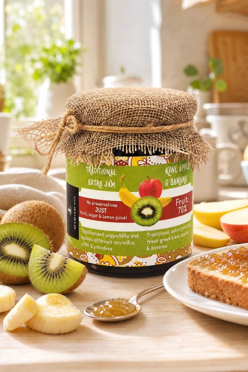 Dżem z kiwi jabłek i bananów bez sztucznych konserwantów