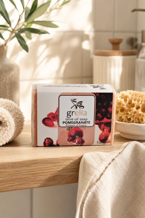 Mydło oliwkowe Grelia 100 g o świeżym zapachu granatu
