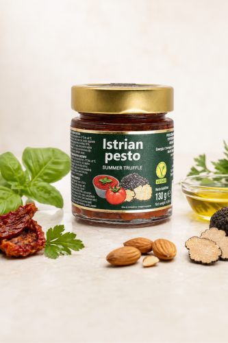 Zigante Istrian Pesto With Truffles 130 g w aranżacji z migdałami i oliwą extra virgin