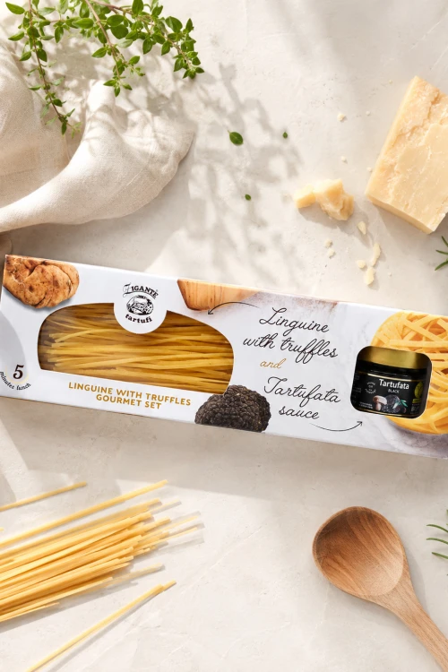 Zigante Linguine Gourmet Set 330 g z makaronem, tartufatą i dodatkami do sosu truflowego