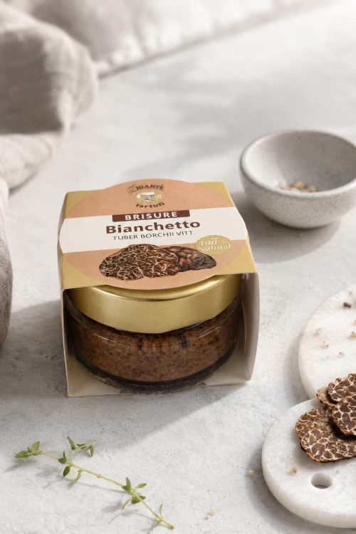 Biała trufla mielona 40 g w jasnej kompozycji kuchennej