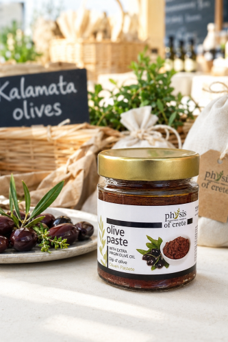 Kremowa pasta z oliwek Kalamata w aranżacji z pieczonymi warzywami i czosnkiem