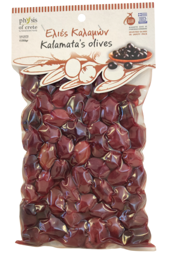 Oliwki Kalamata 250 g Physis of Crete z pestką w opakowaniu vacuum