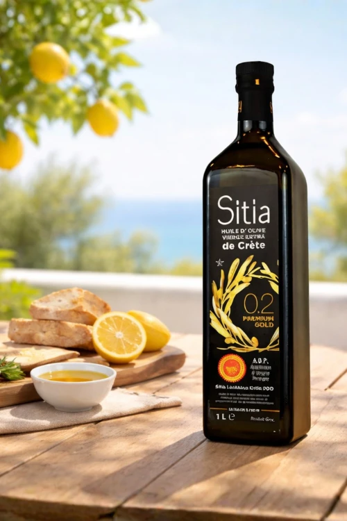 Butelka oliwy Extra Virgin Sitia 0,2% 1 l z Krety