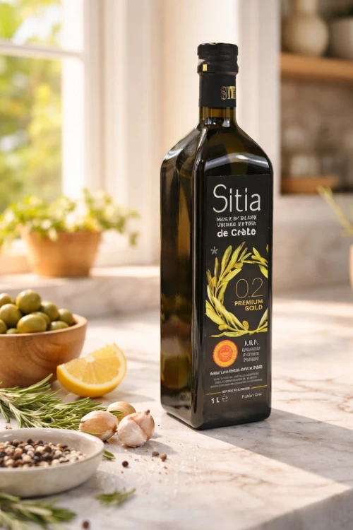 Grecka oliwa Sitia 0,2% 1 l – widok butelki produktu