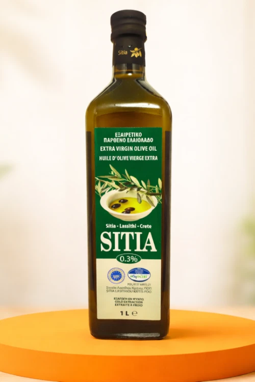 Grecka oliwa z oliwek Extra Virgin Sitia 0,3% 1 l w ciemnym szkle